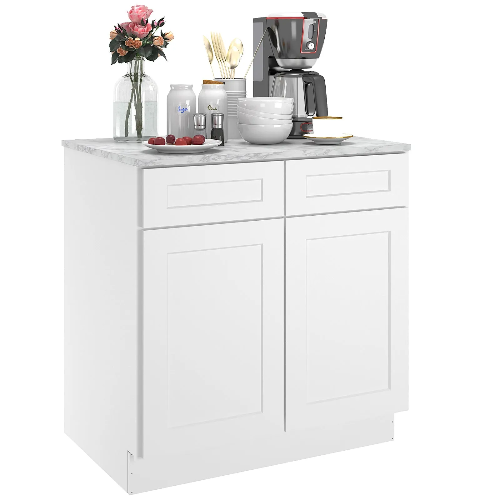 24"D Birch Solid Wood X 30"W X 34-1/2"H Base Kitchen Cabinet B33