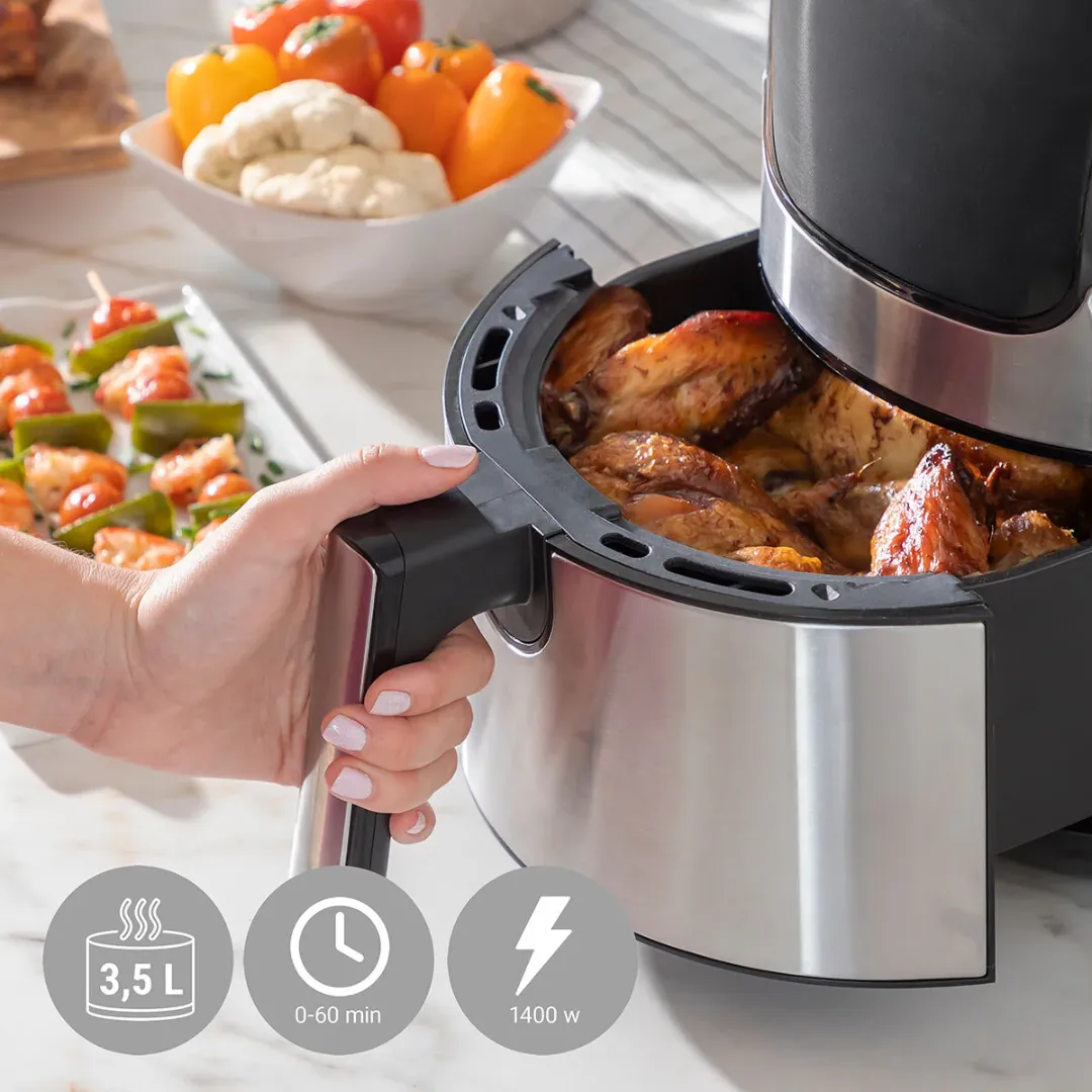 Air Fryer Black 1400 W 3,5 L Stainless steel