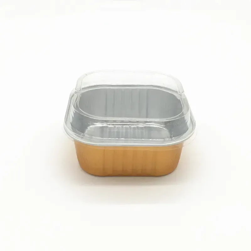Aluminium  Foil Square Baking Cup With Lid