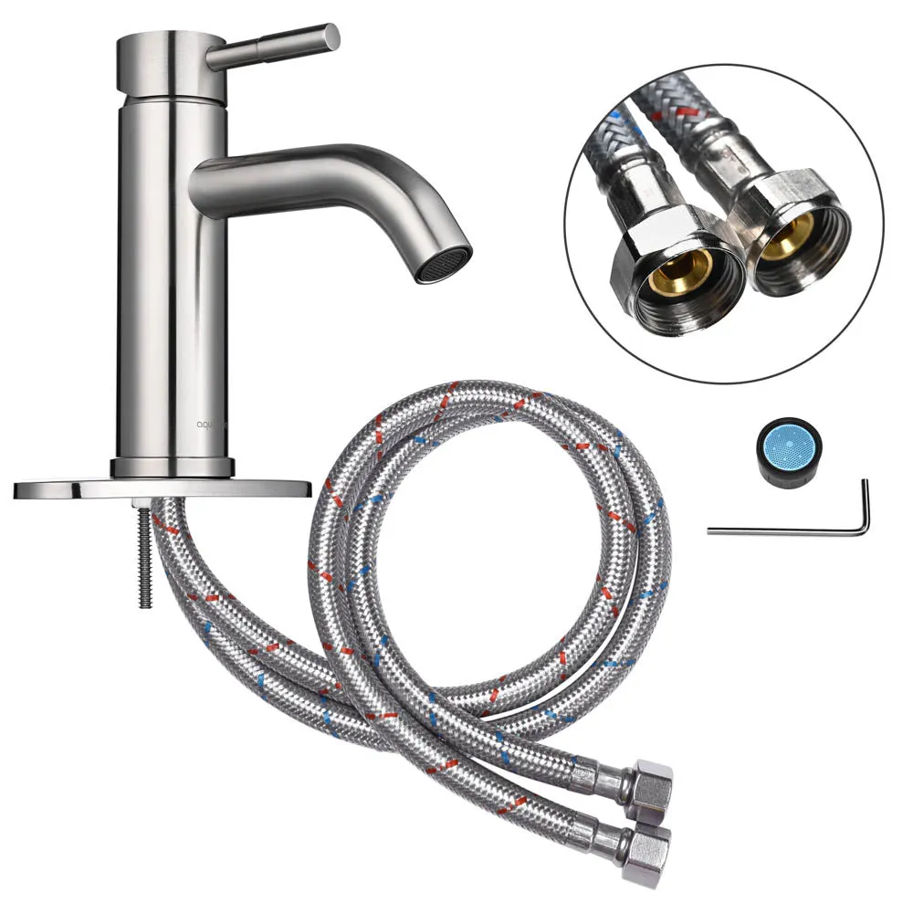 Aquaterior Bathroom Faucet Single Handle Hot & Cold 4" Spout