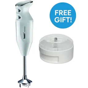 Bamix Maxx 350W Immersion Stick Mixer Blender White   FREE Wet/Dry Attachment