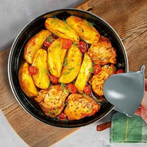 B&Co Air Fryer Silicone Mitts 1 Pair - Grey | 705945