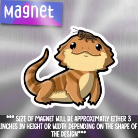 Bearded Dragon Cricket on Head Refrigerator Magnet