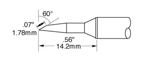 CARTRIDGE, BEVEL, 1.8MM X 14MM LG, 70DEG-10PK