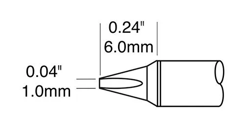 CARTRIDGE, CHISEL, 1MM X 6MM LG, 35DEG-10PK