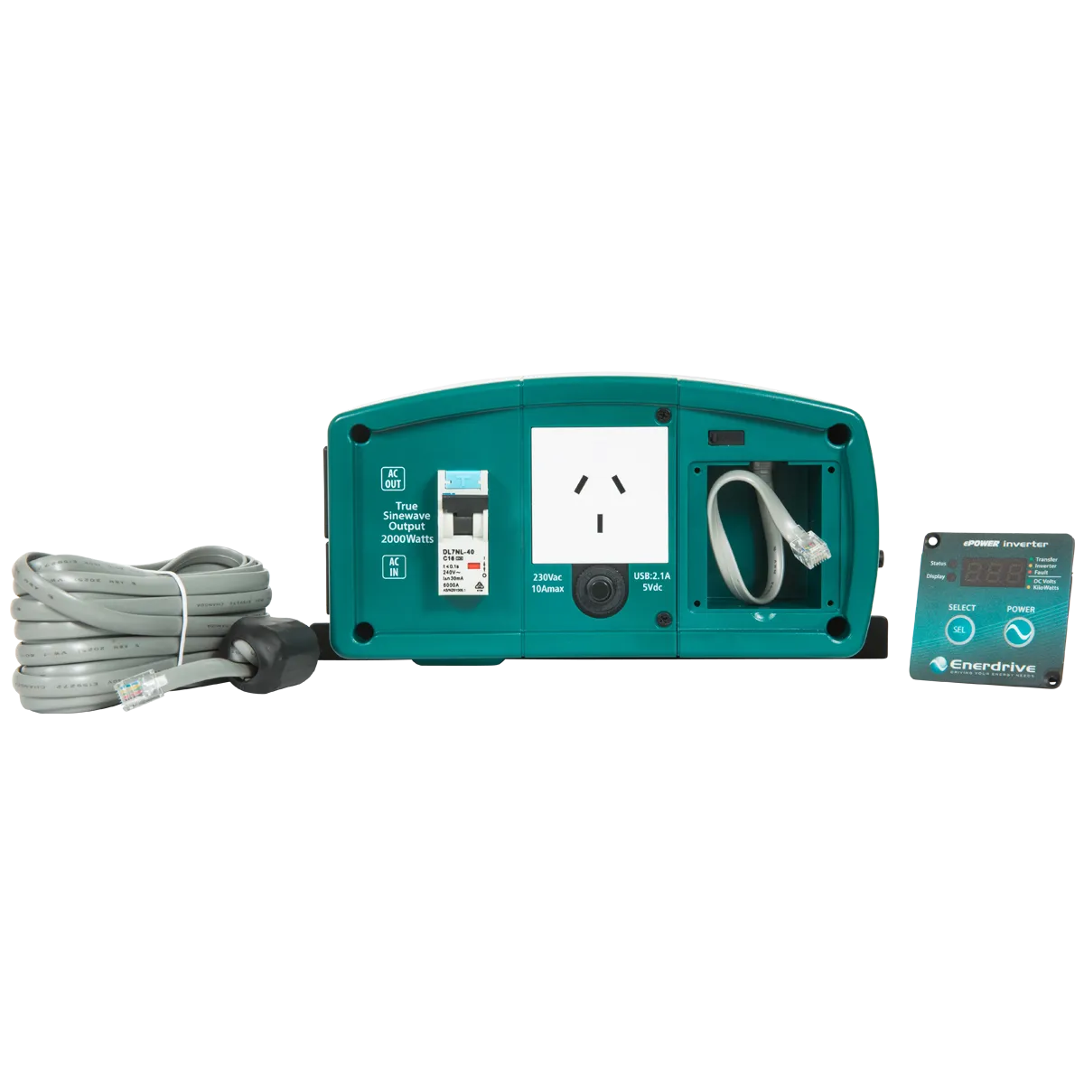 ENERDRIVE EPOWER 2000W 12V Inverter With RCD & AC Transfer Switch