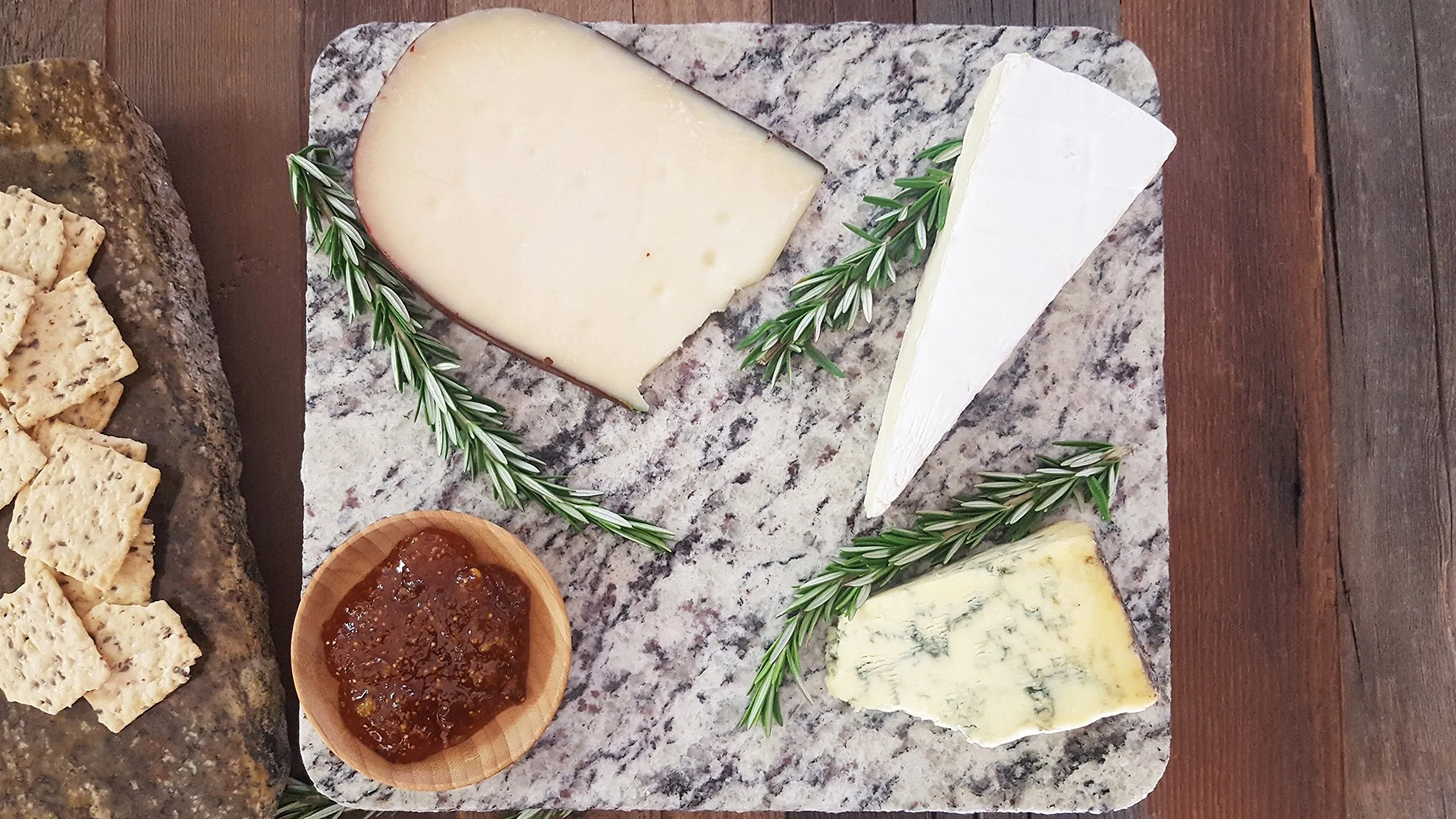 Handmade Reclaimed Granite Cheeseboard with Rough Chiseled Edge, 12" x 11", White