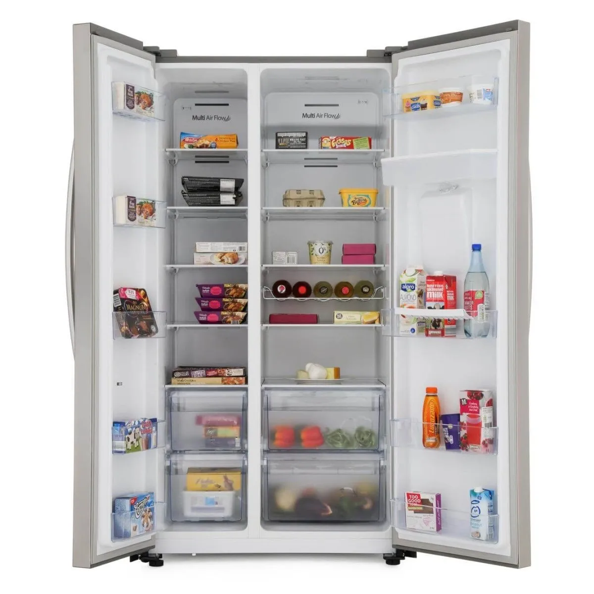 Hisense RS741N4WC11 non-plumbed American Style Fridge Freezer - Stainless Steel