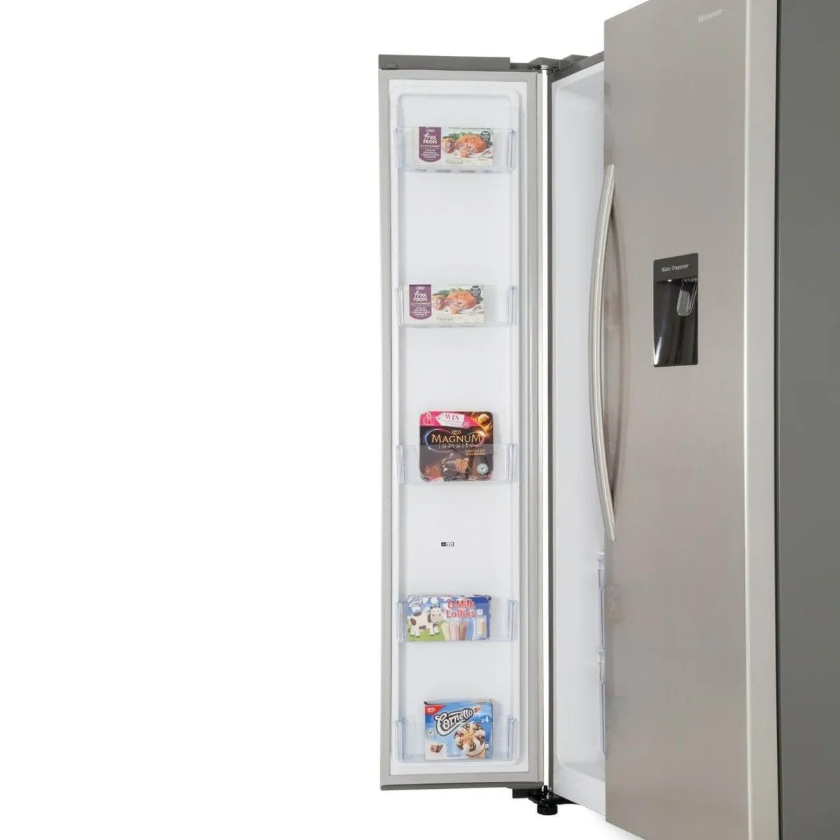 Hisense RS741N4WC11 non-plumbed American Style Fridge Freezer - Stainless Steel