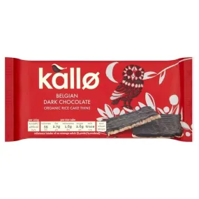 Kallo Belgian Dark Chocolate Organic Rice Cake Thins 90g