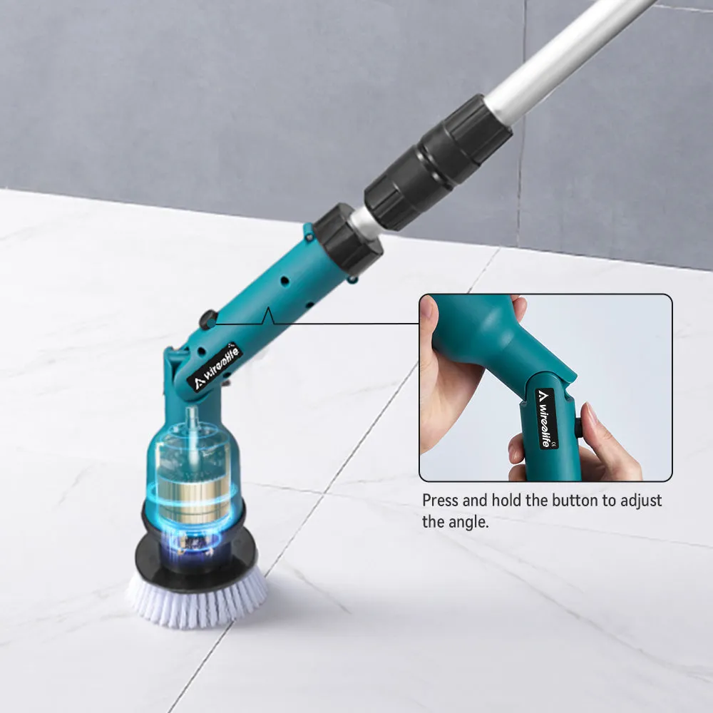 ONEVAN PowerClean Pro - Cordless Turbo Scrubber, Adjustable Arm, 8 Interchangeable Heads