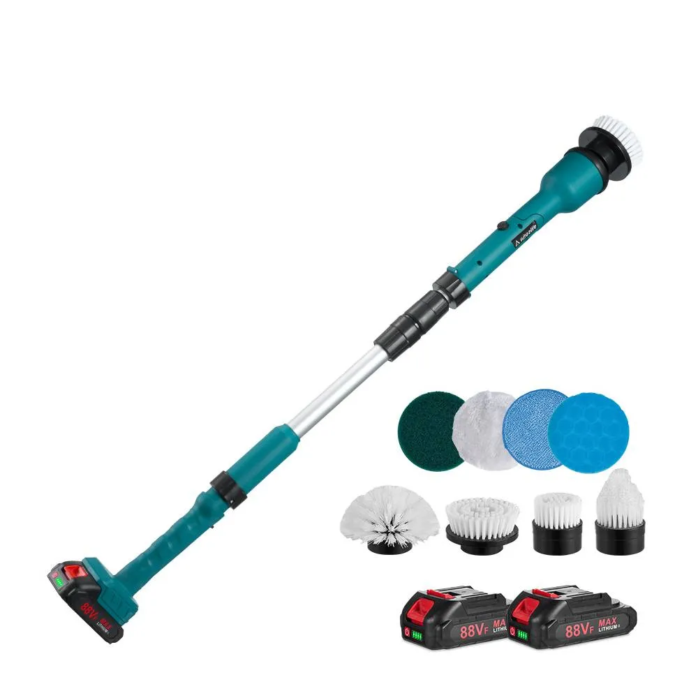 ONEVAN PowerClean Pro - Cordless Turbo Scrubber, Adjustable Arm, 8 Interchangeable Heads