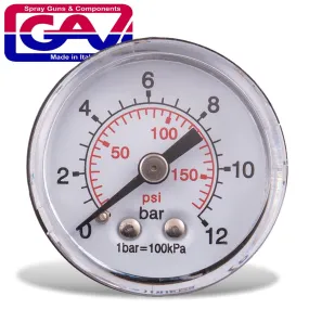 PRESSURE GAUGE 40MM 1/4' REAR D4014R12