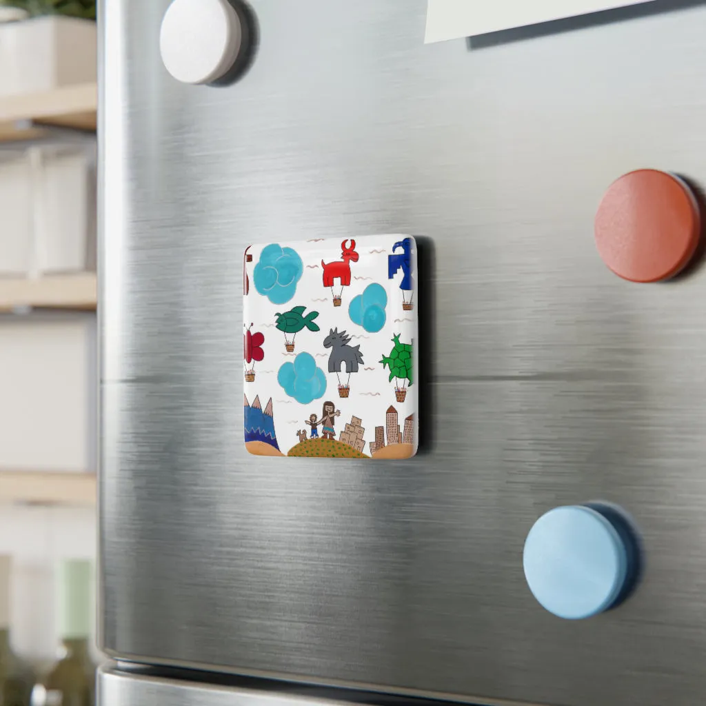 Pueblo Shapes Porcelain Magnet