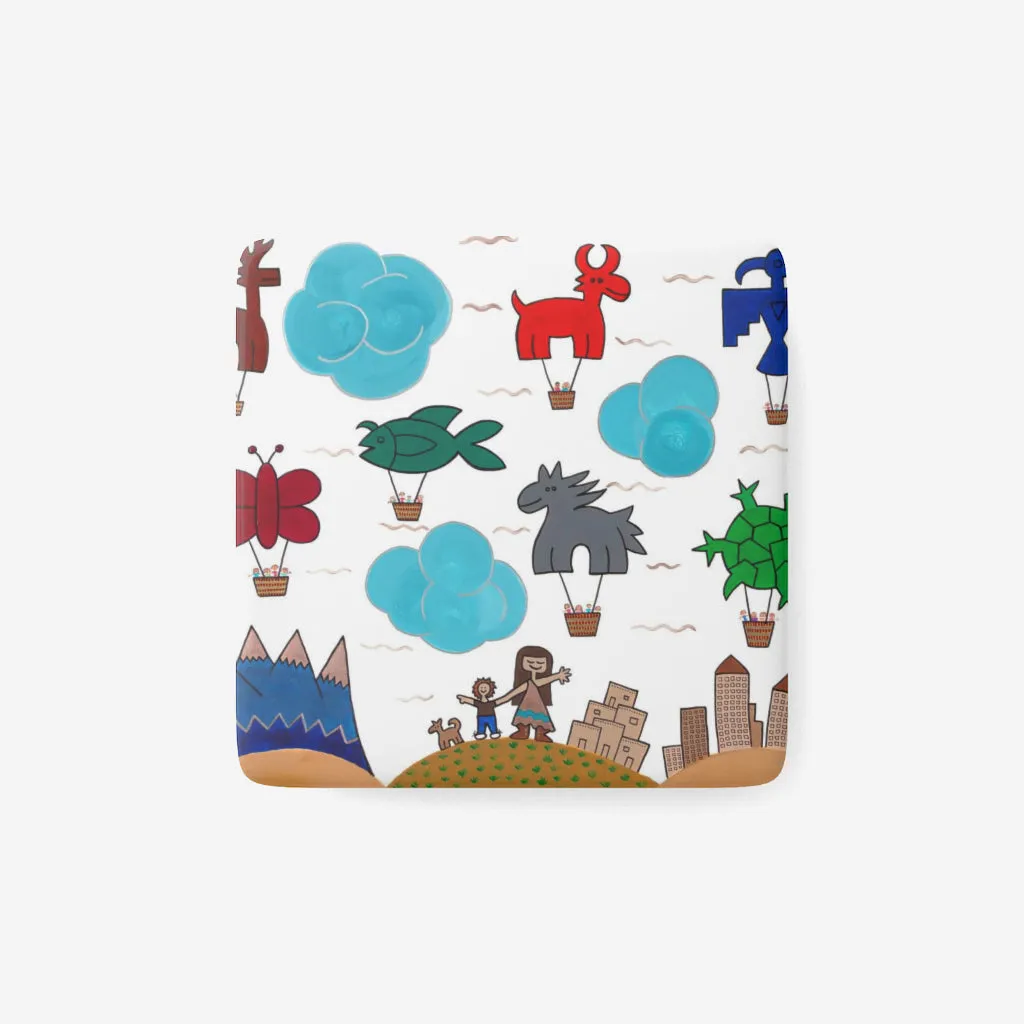 Pueblo Shapes Porcelain Magnet
