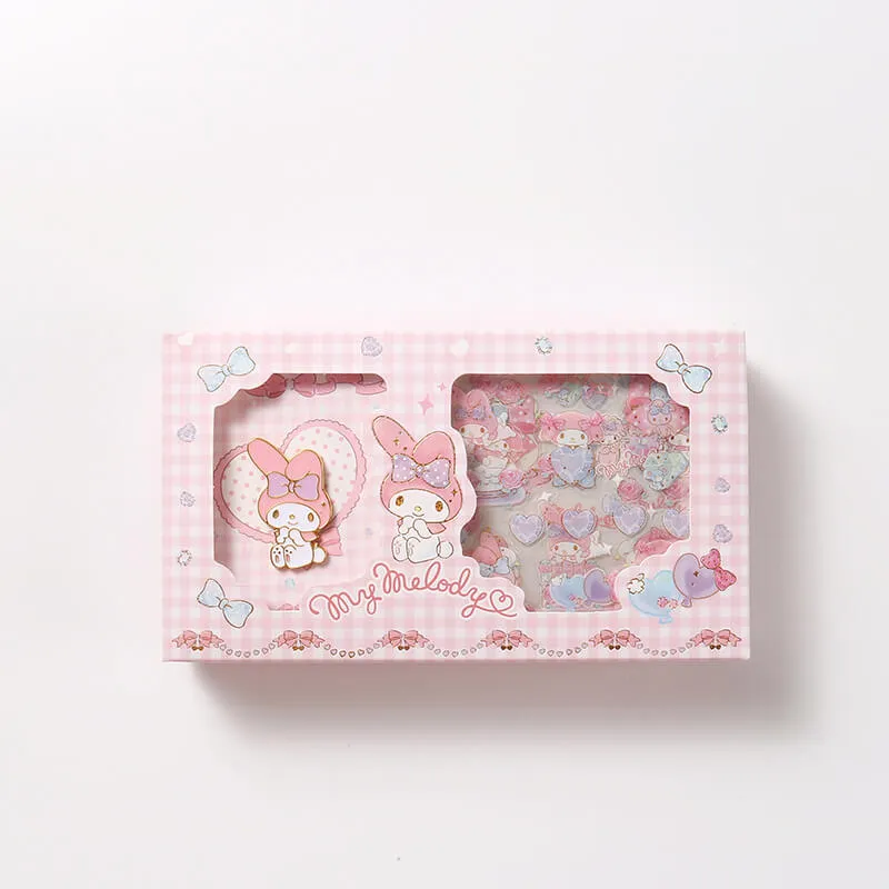 Sanrio Character Sticker & Brooch Gift Box